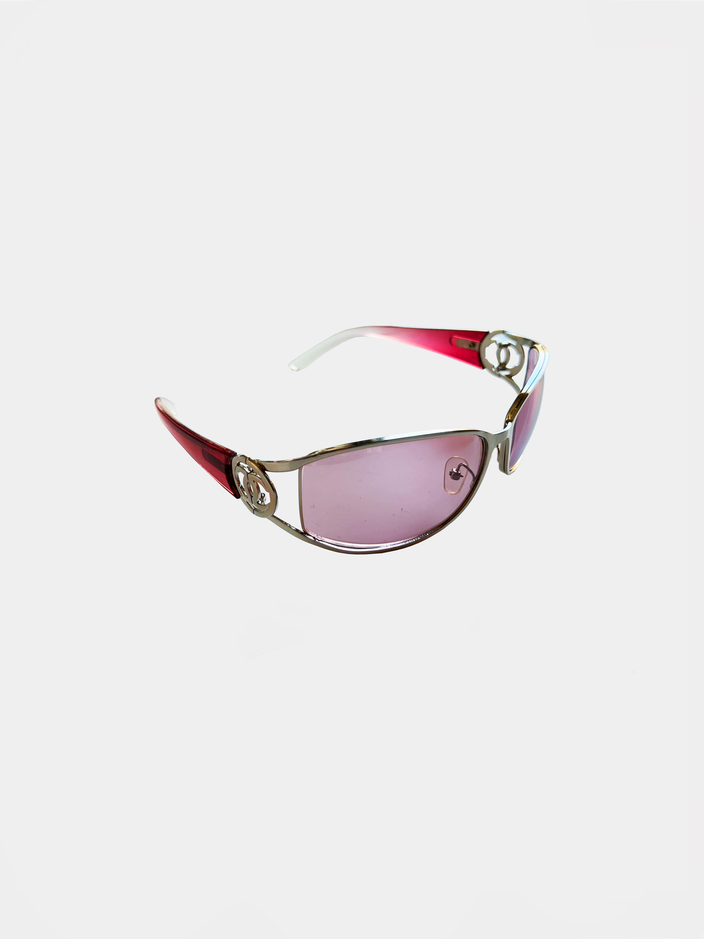 Chanel 2000s Pink CC Colored Sunglasses