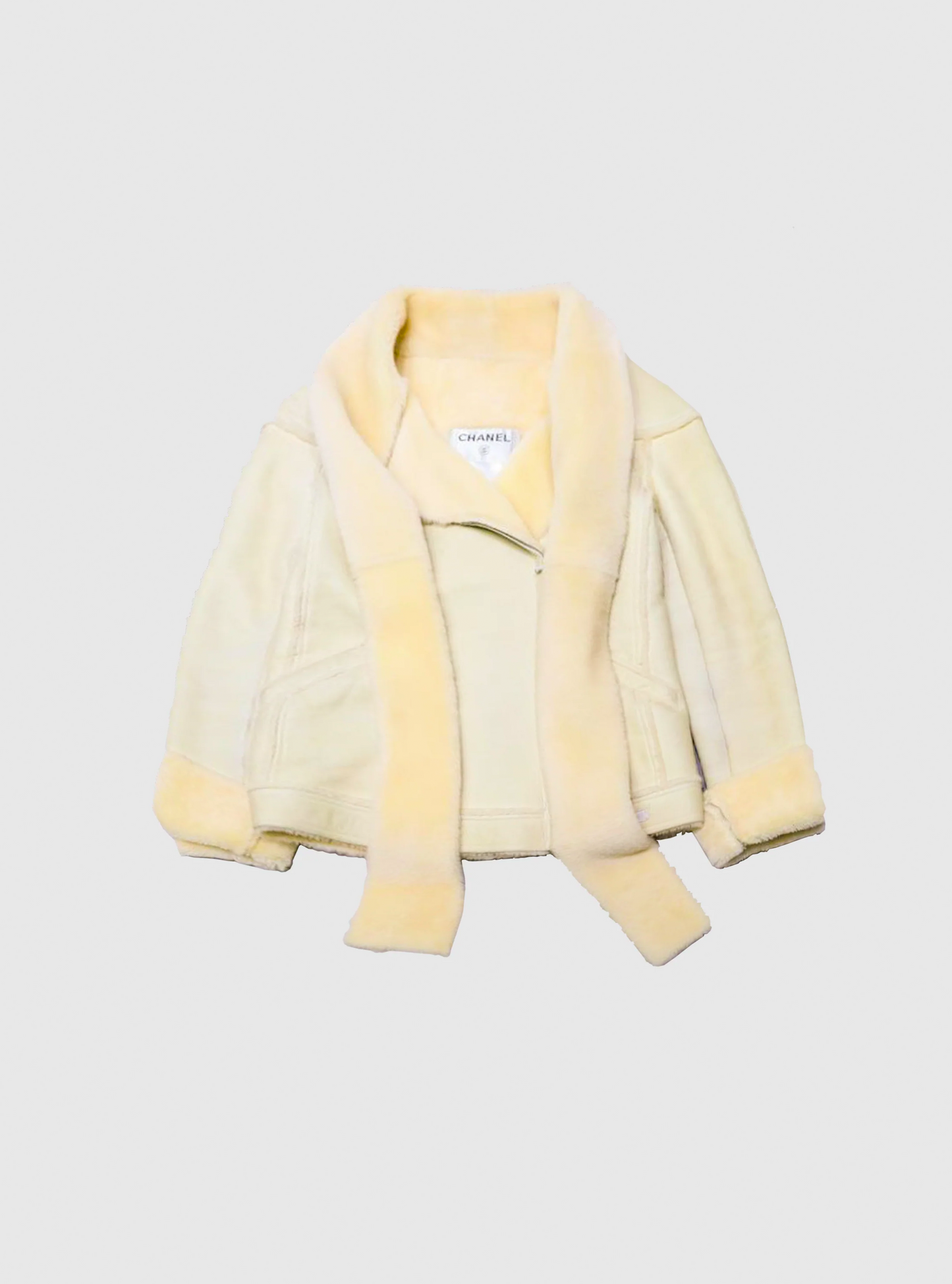 Chanel 1997 FW Cream Shearling Jacket