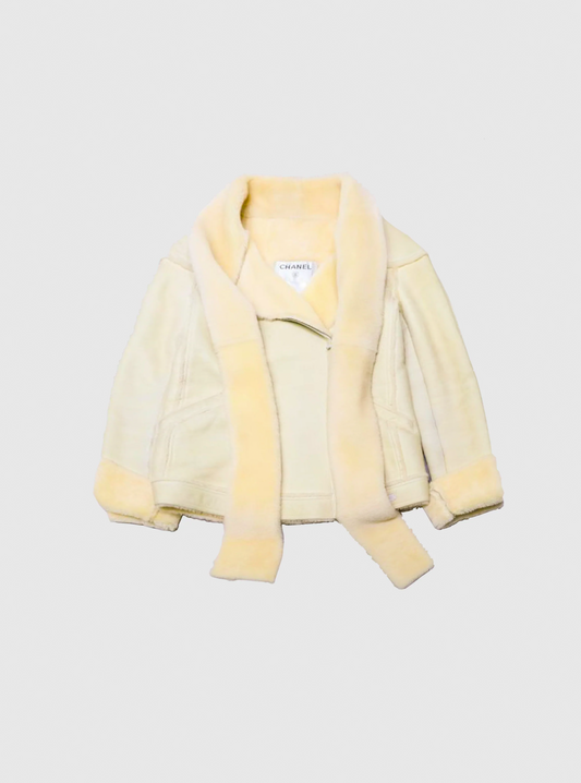 Chanel 1997 FW Cream Shearling Jacket