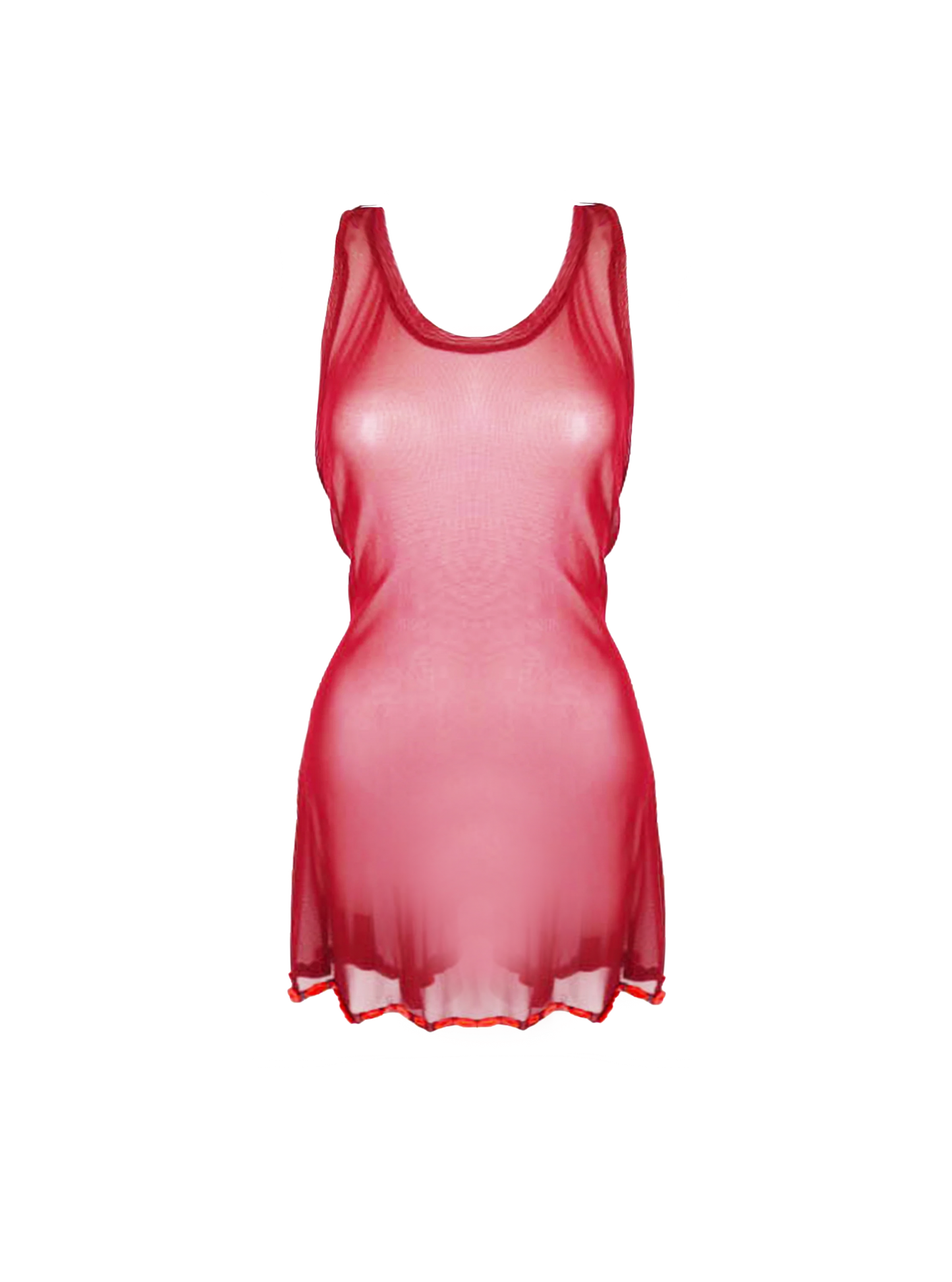 Jean Paul Gaultier 1990s Red Mesh Backless Dress