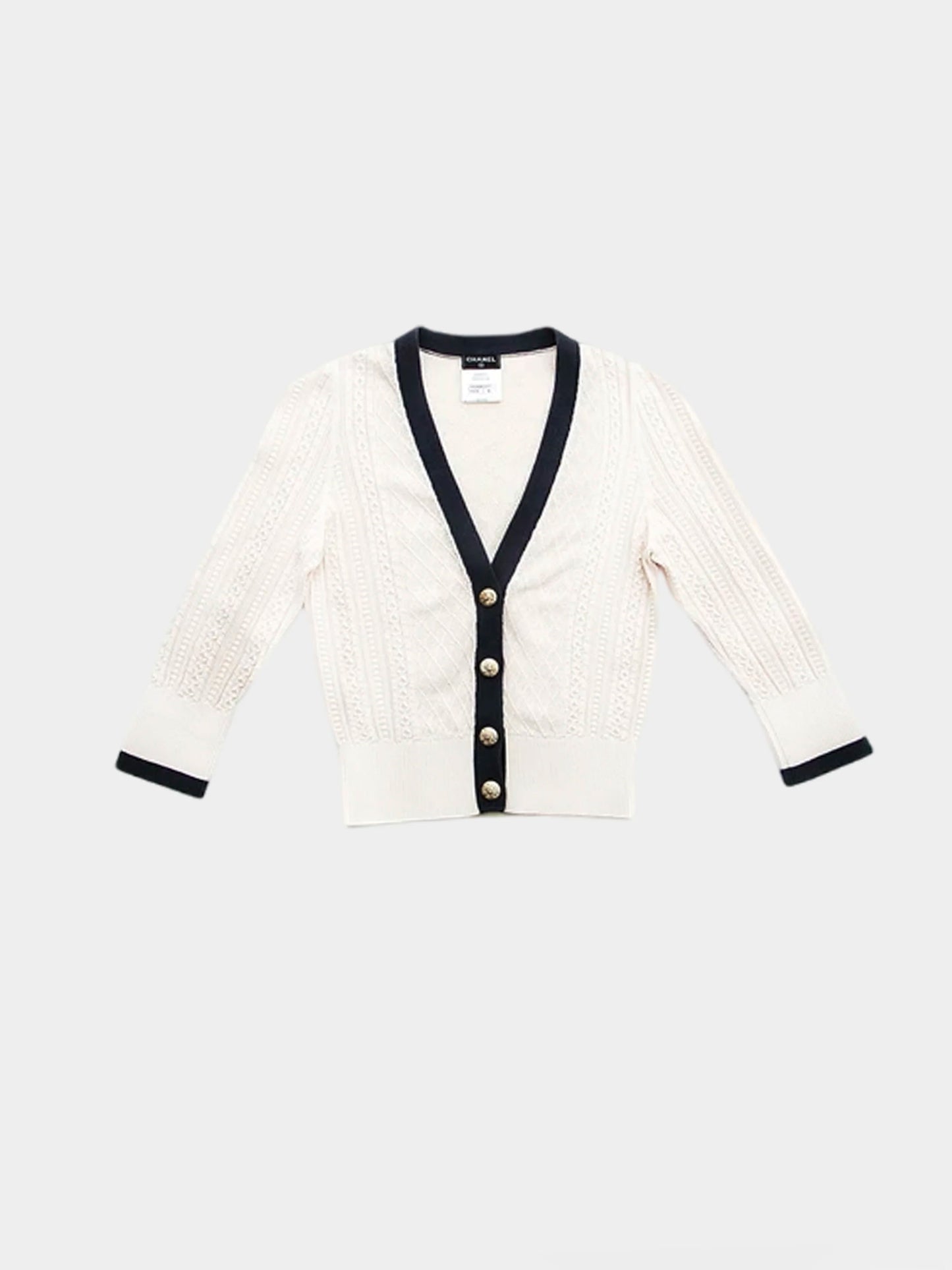 Chanel 1990s Bicolor Knit Cardigan
