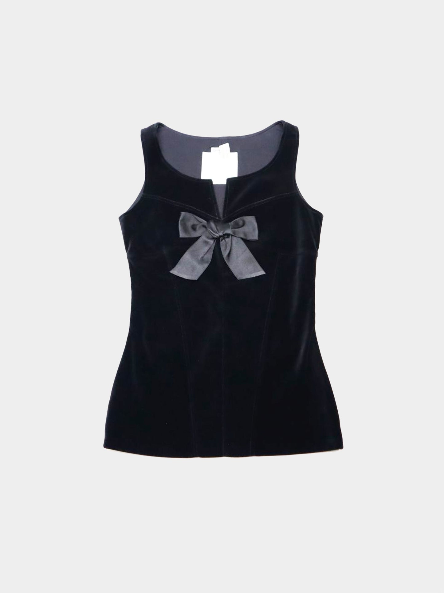 Chanel 1990s FW Velvet Satin Bow Tank