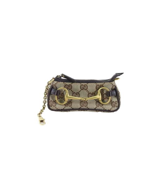 Gucci 2000s Horsebit Canvas Pouch