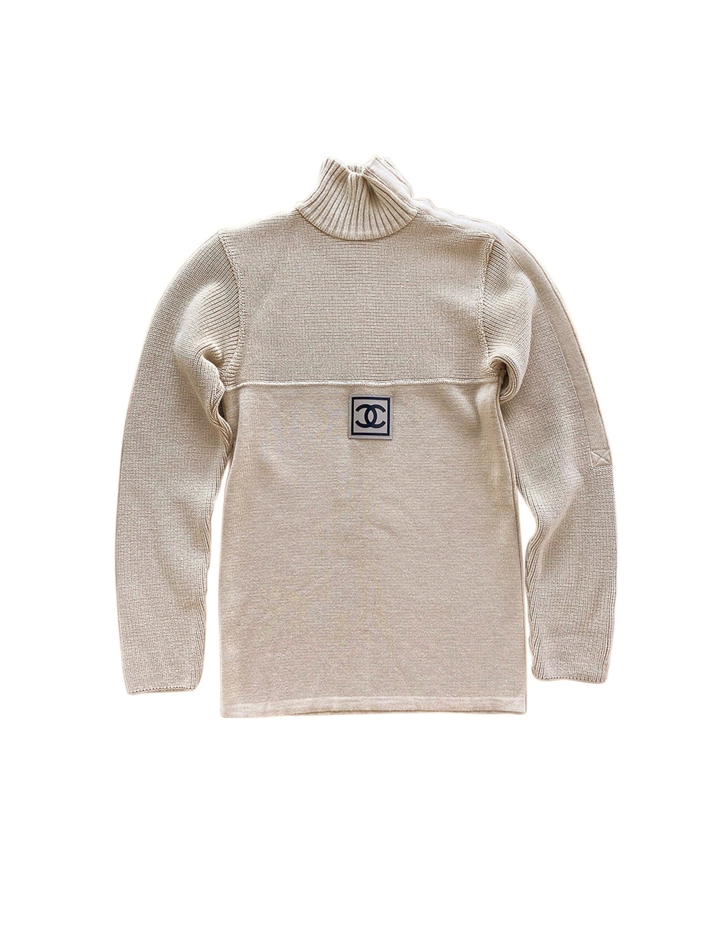 Chanel Sport Beige Turtleneck Sweater