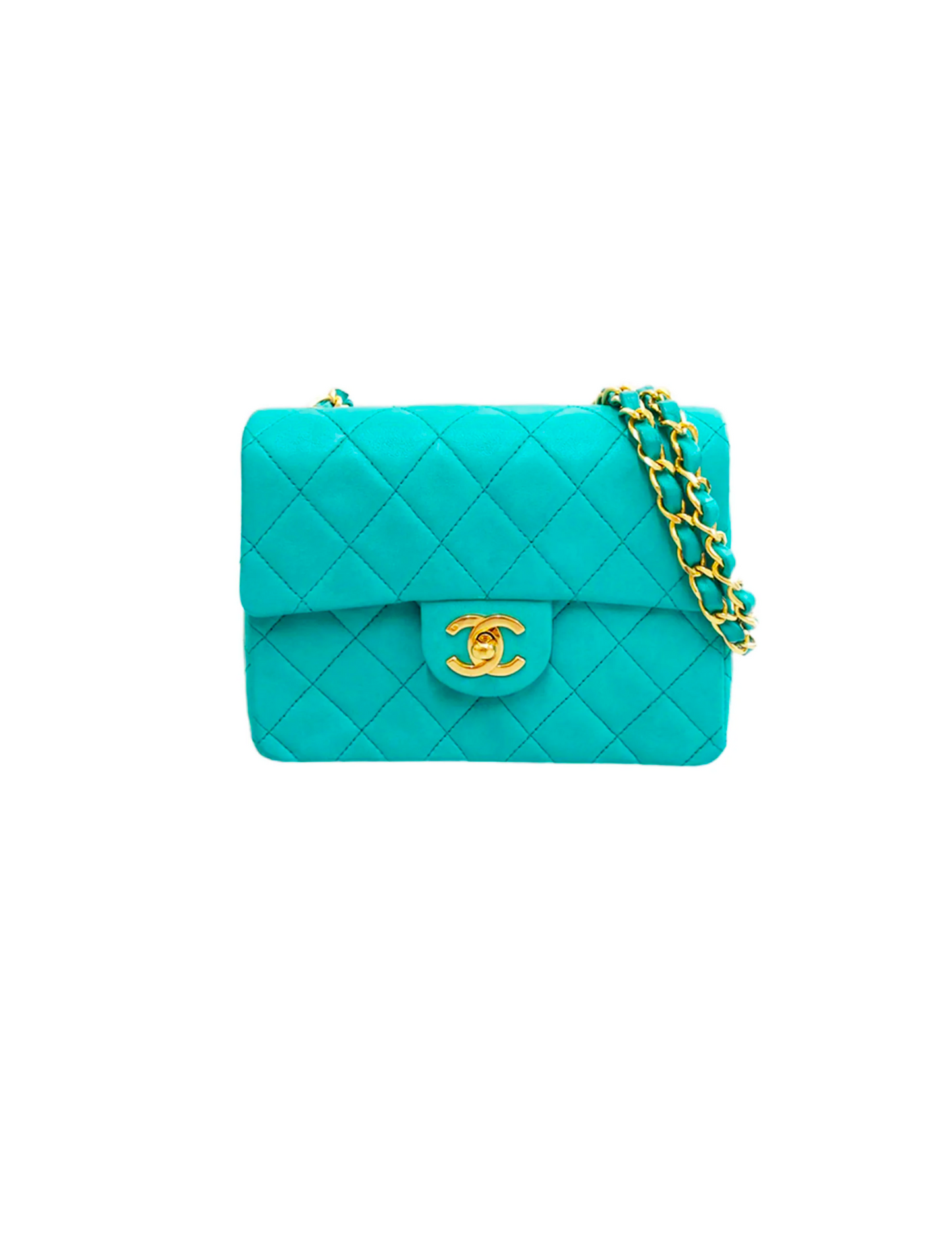 Chanel Teal 2005-2006 Square Leather Flap