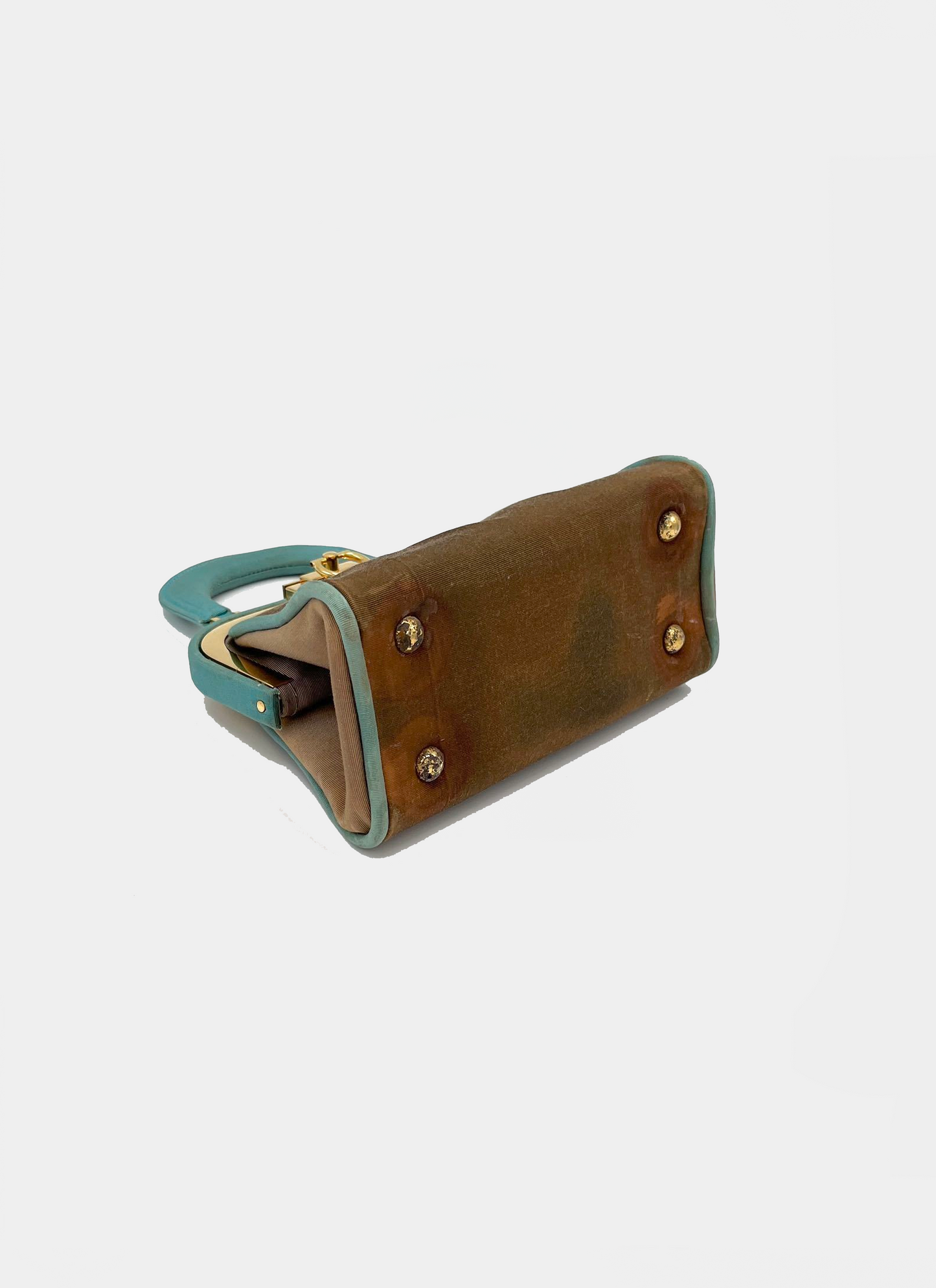 Christian Dior 1990s Rare Brown Suede Small Top Handle Bag