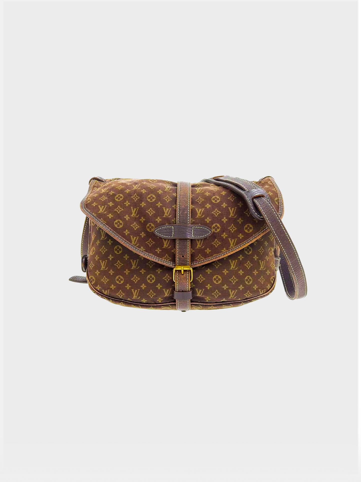 Louis Vuitton 2008 Brown Monogram Mini Lin Saumur Crossbody Bag