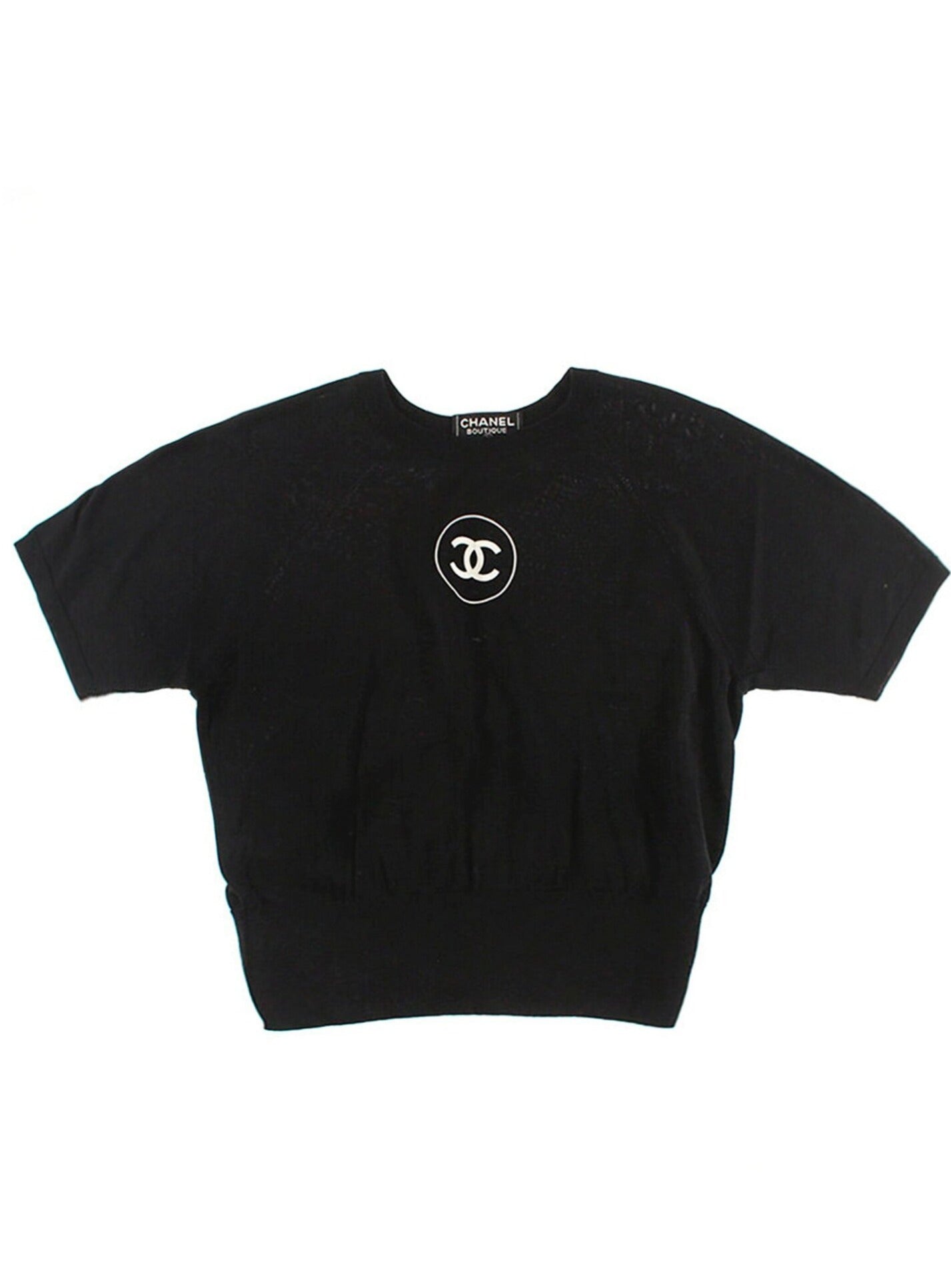 Chanel Rare Black Knit 2000s AW Short Sleeve