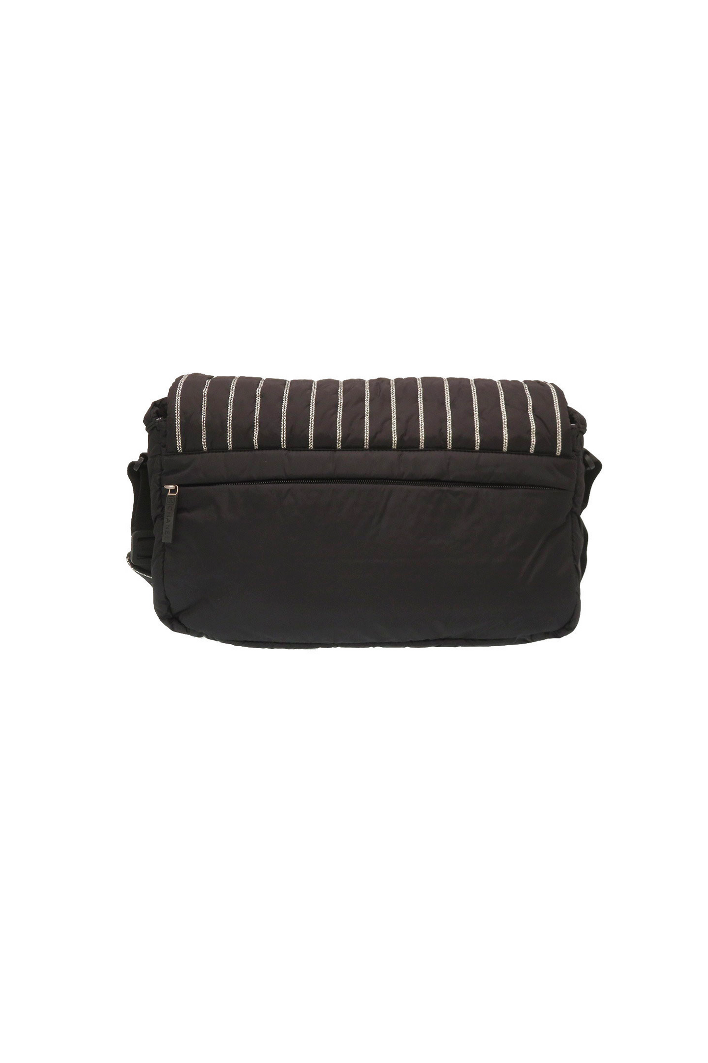 Chanel 2000s Rare Striped Black Puffy Sportsline Messenger