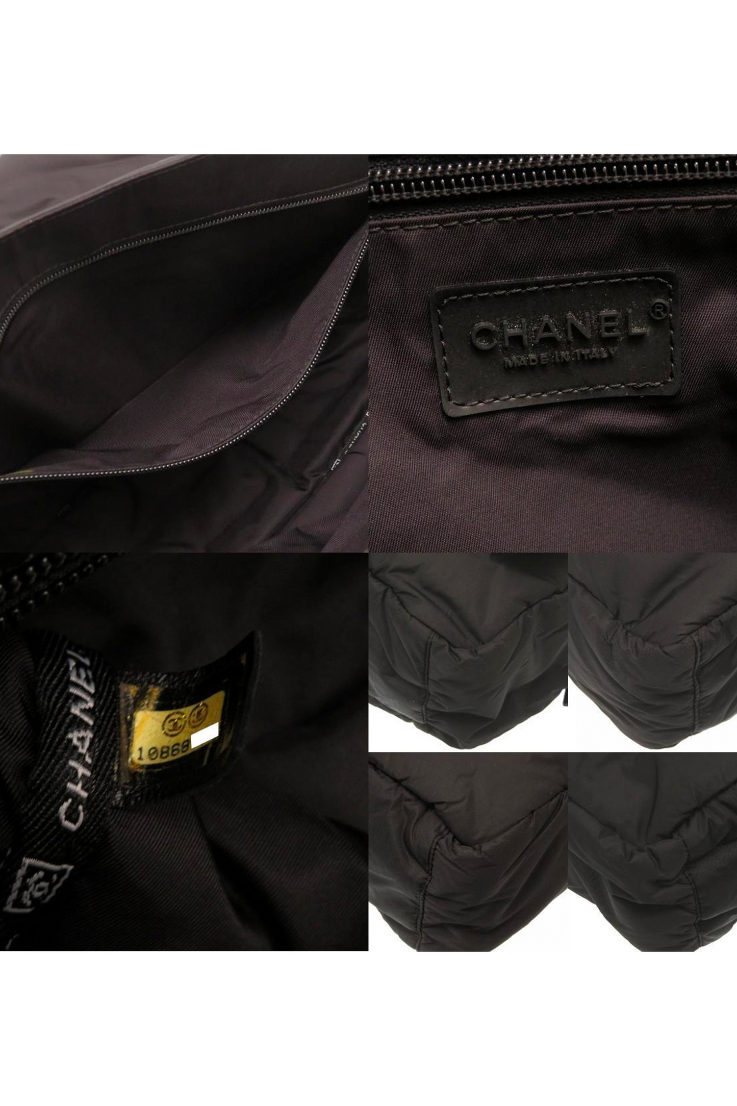 Chanel 2000s Rare Striped Black Puffy Sportsline Messenger