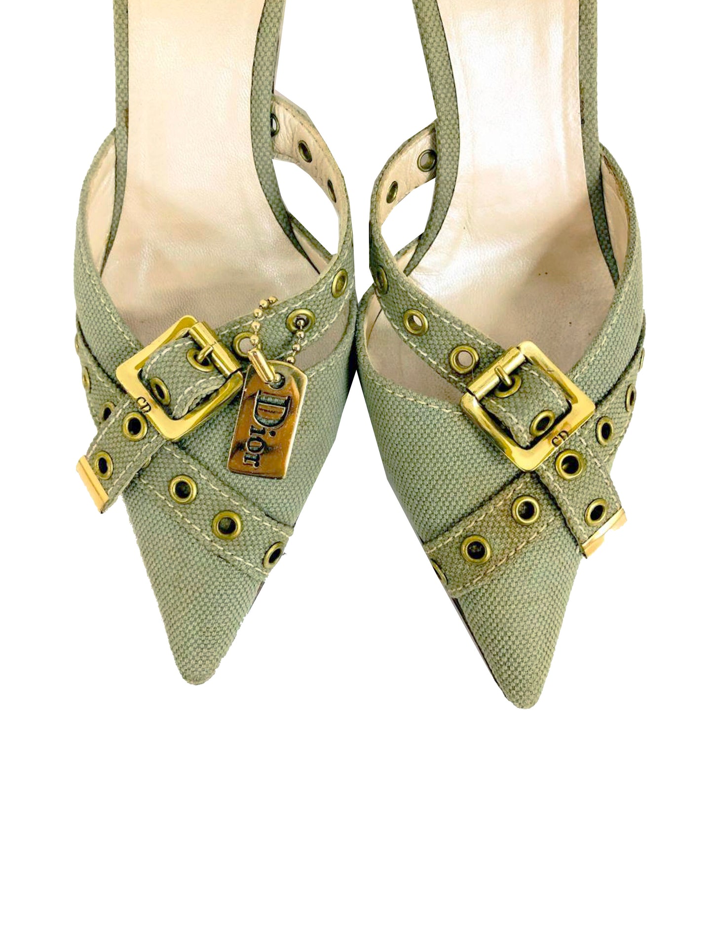 Christian Dior 2000s Green Military Charm Heels