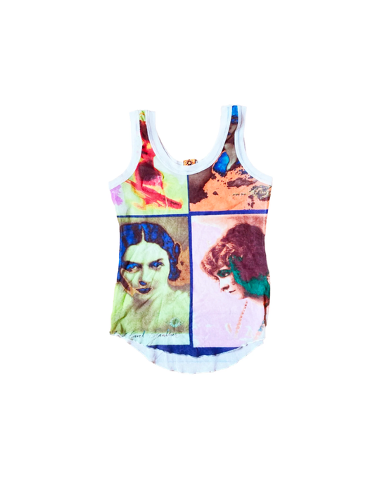 Jean Paul Gaultier 2000s Faces Mesh Tank