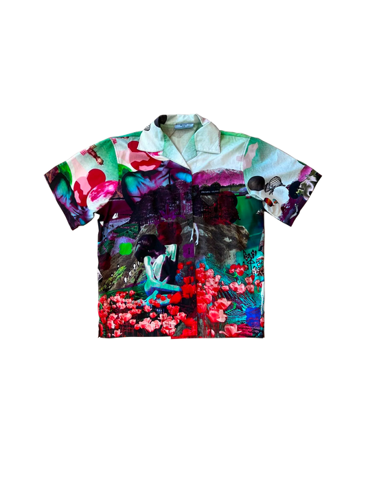 Prada Rare 2015 Short Sleeve Shirt Panorama Motif