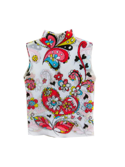 Issey Miyake 2000s ME Hearts and Paisley Pleats Top