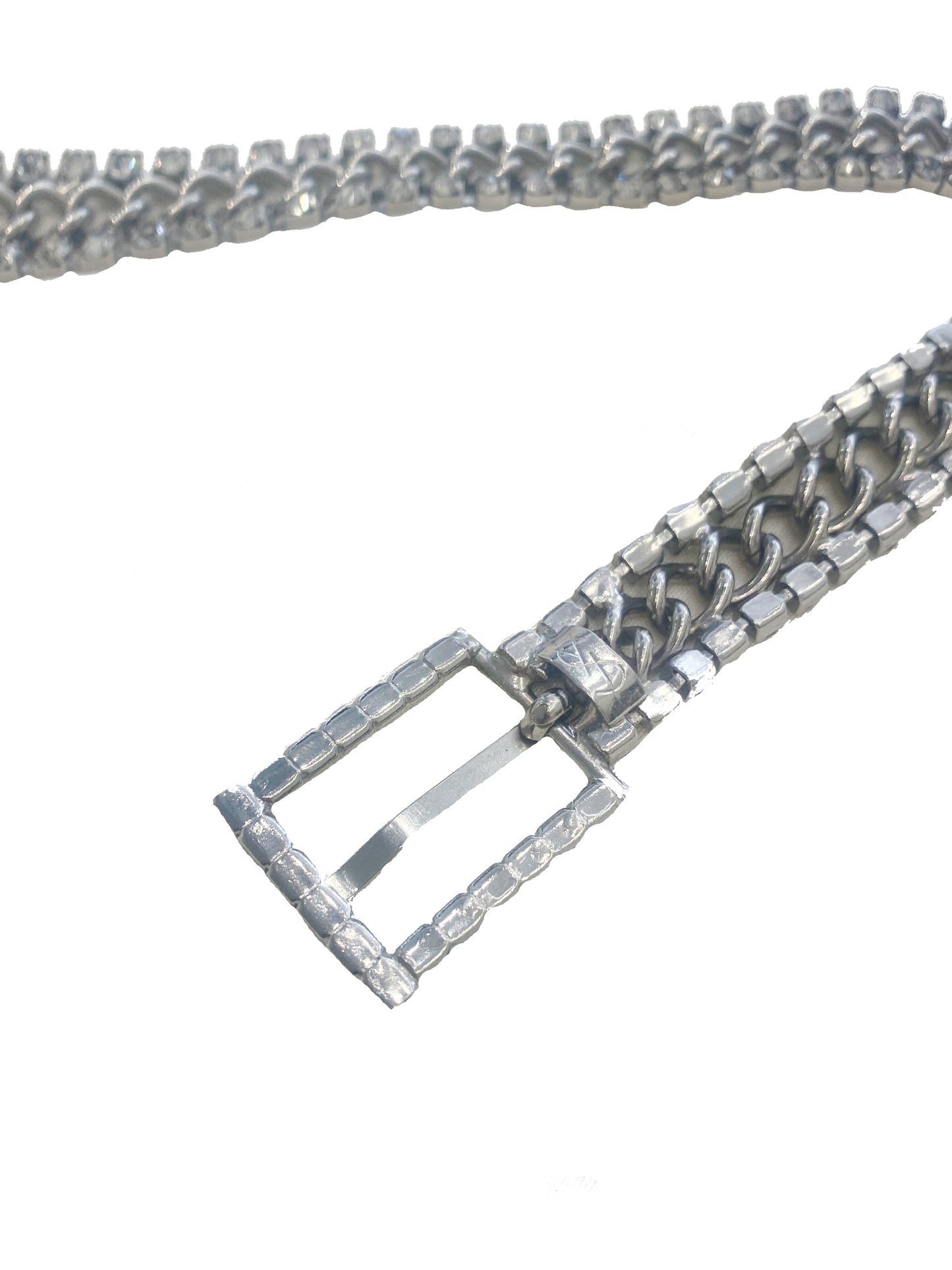 Yves Saint Laurent 2010s Vintage Silver Sparkle Belt
