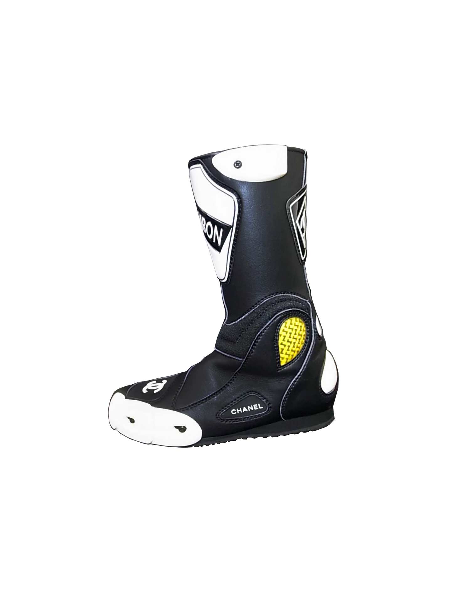 Chanel 1990s Black Leather 31 Cambon CC Motocross Boots