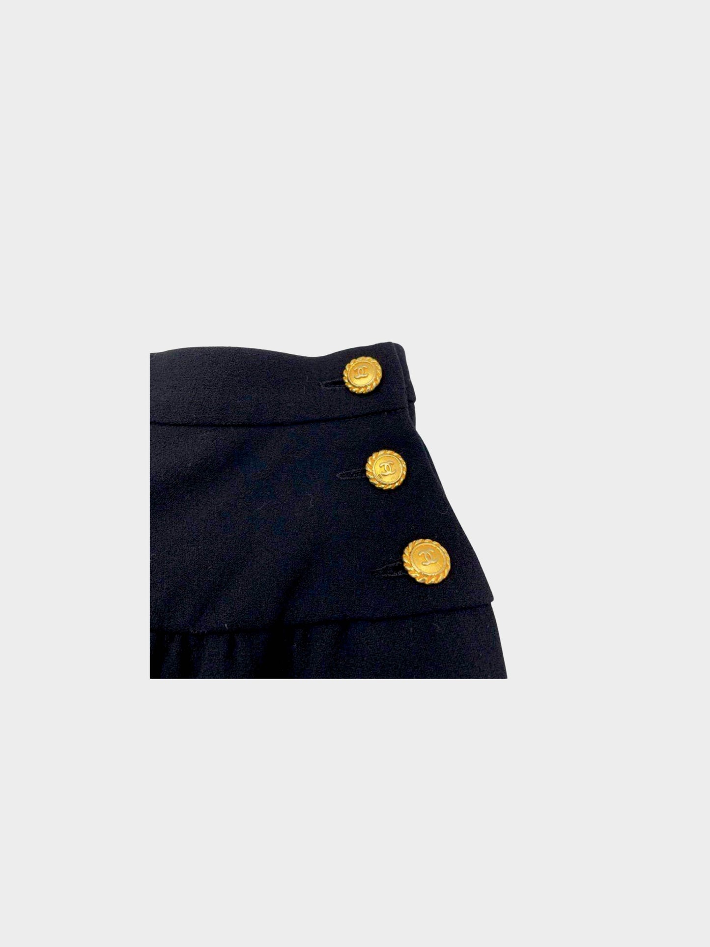 Chanel 1990s Black Cotton Pencil Skirt