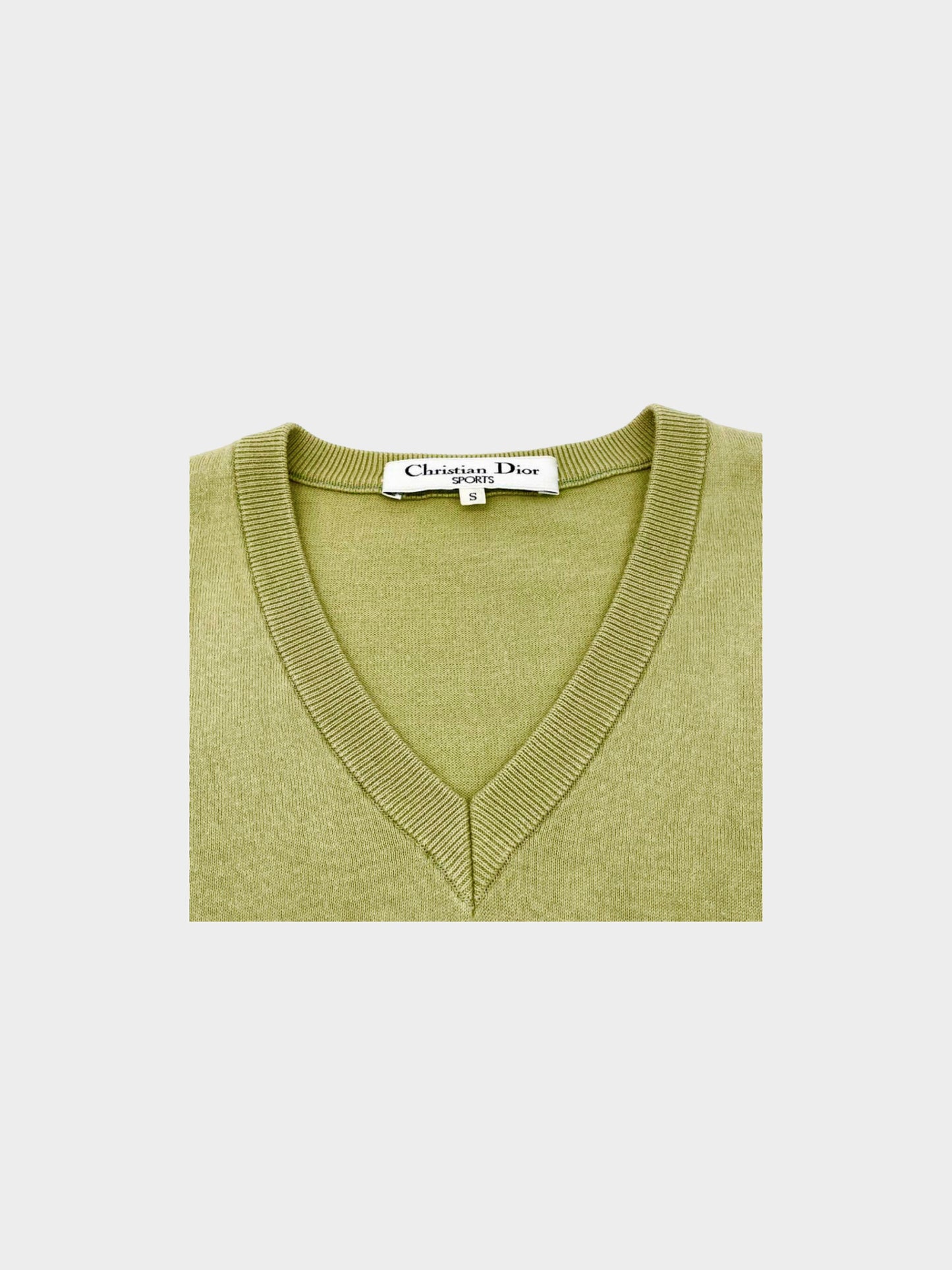 Christian Dior 1990s Sports Light Green and Yellow Border Vest