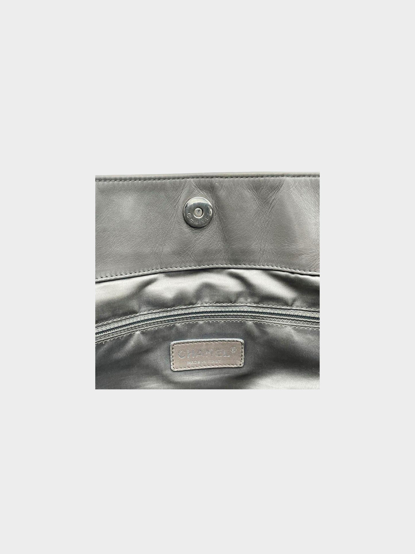 Chanel 2009 London Paris Grey Chain Tote Bag