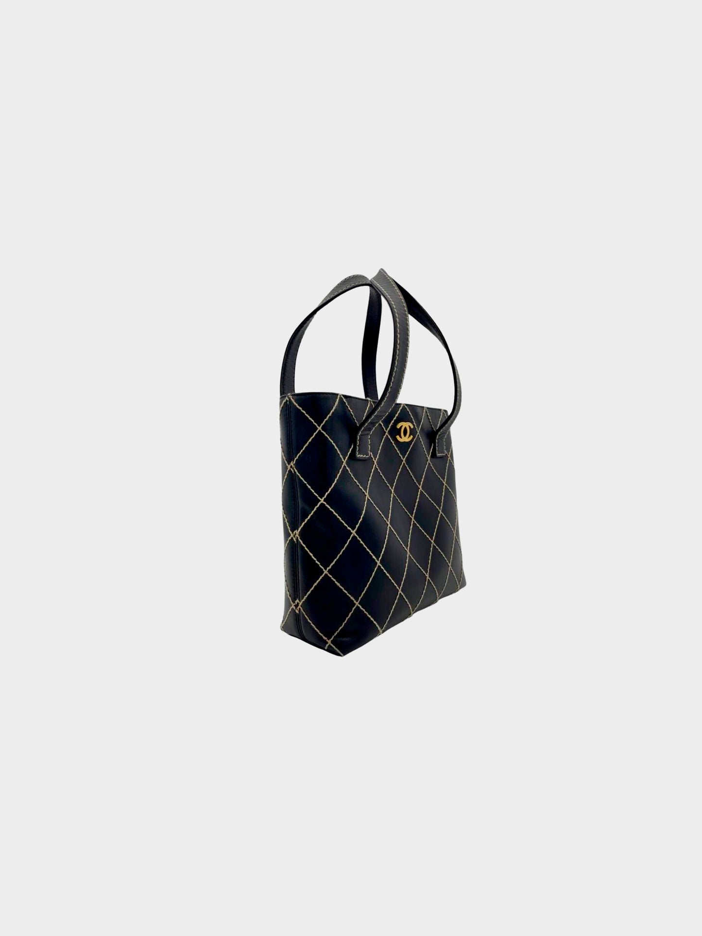 Chanel 2000s Cross Stitch Leather Bag