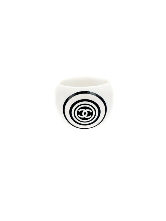 Chanel 2000s Optical Illusion Resin White Bracelet