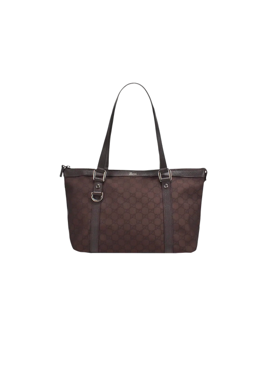 Gucci 2010s Brown Monogram Abbey Tote Bag