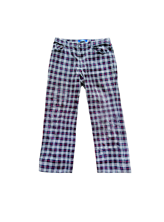 Burberry 2000s Blue Label Plaid Navy Pants