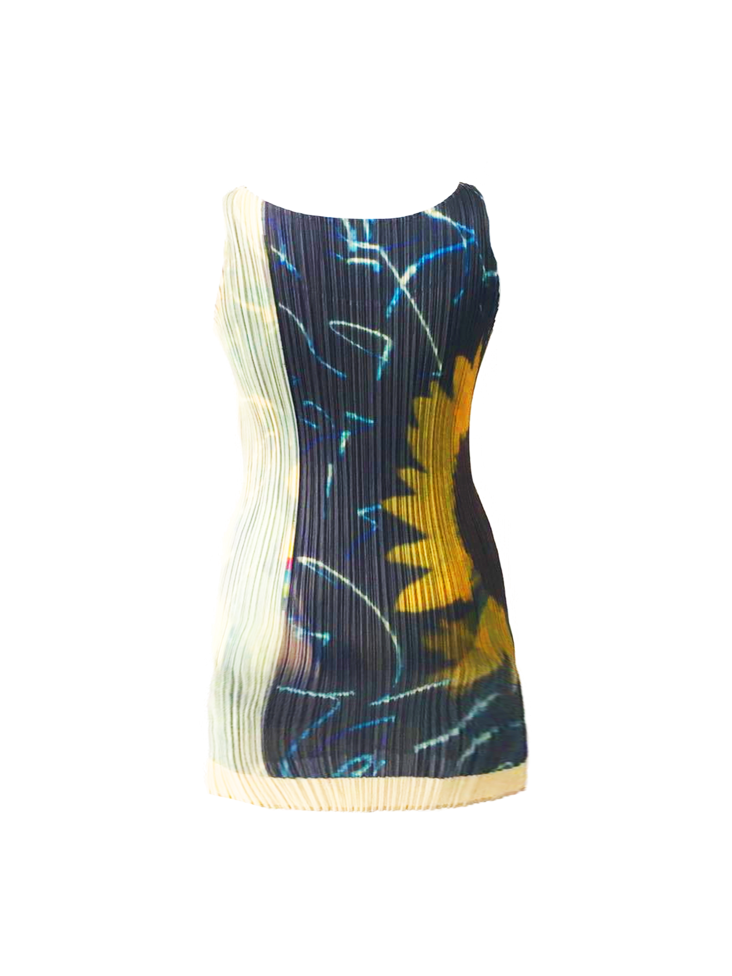 Issey Miyake 2000s Guest Artist Rare Sunflower Pleats Dress