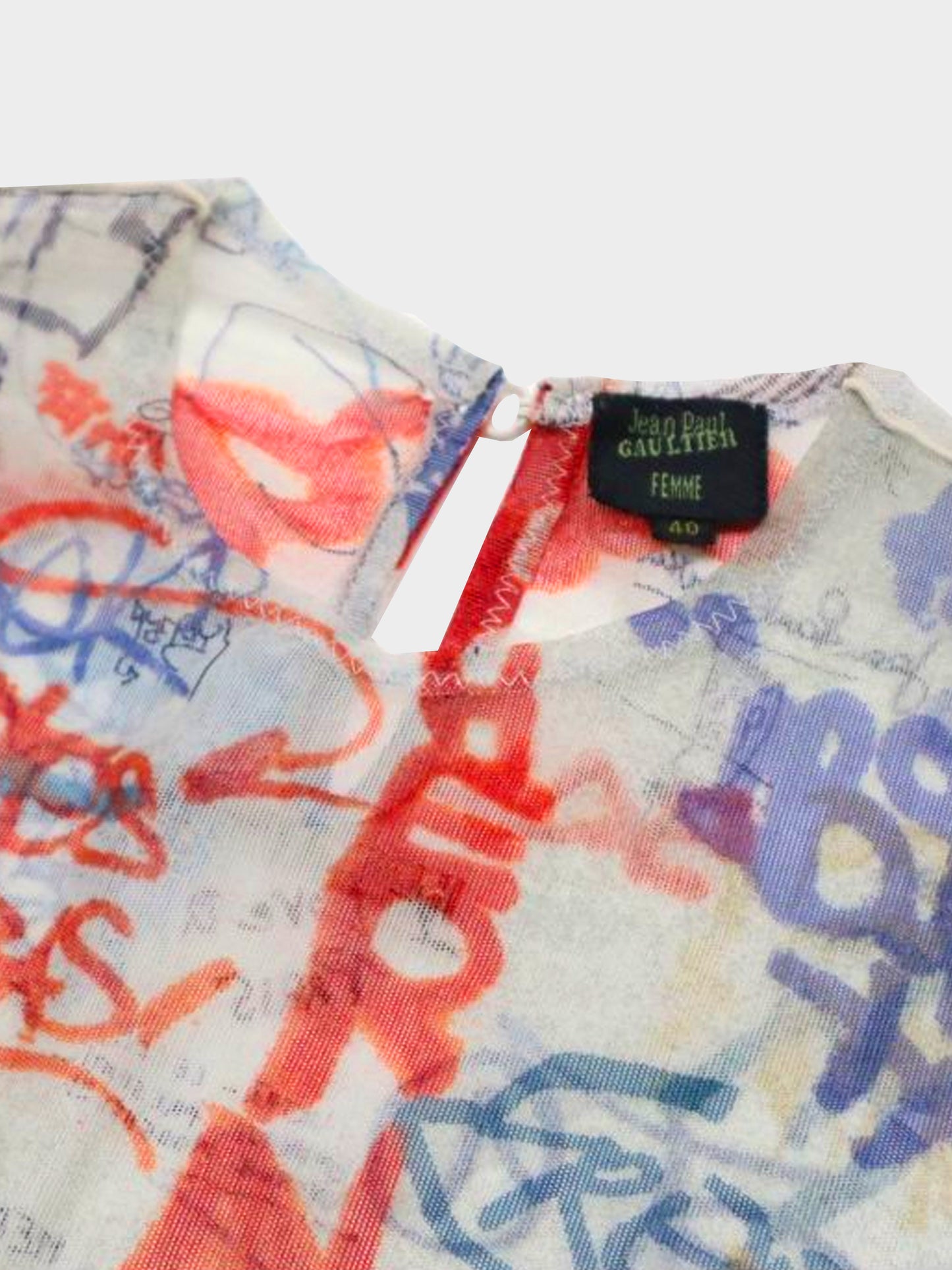 Jean Paul Gaultier Spring 1994 Graffiti Mesh Top
