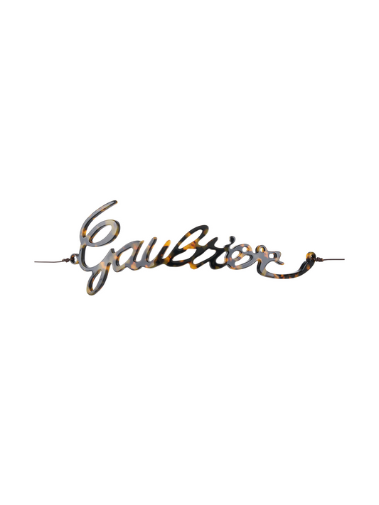 Jean Paul Gaultier 2000s Faux Tortoise Cursive Logo Belt