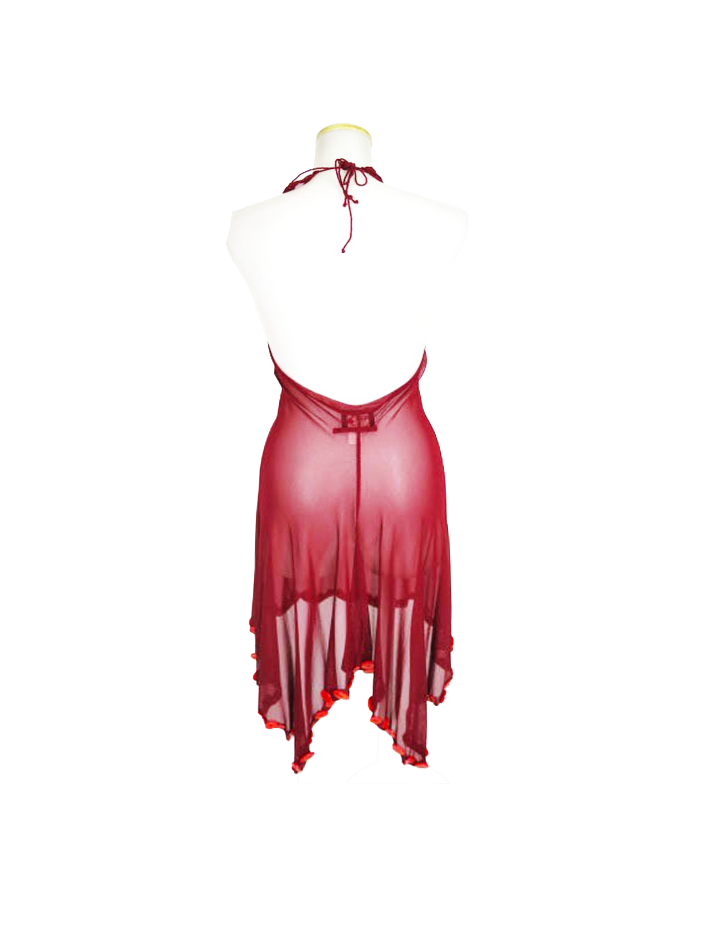 Jean Paul Gaultier 1990s Red Mesh Backless Dress