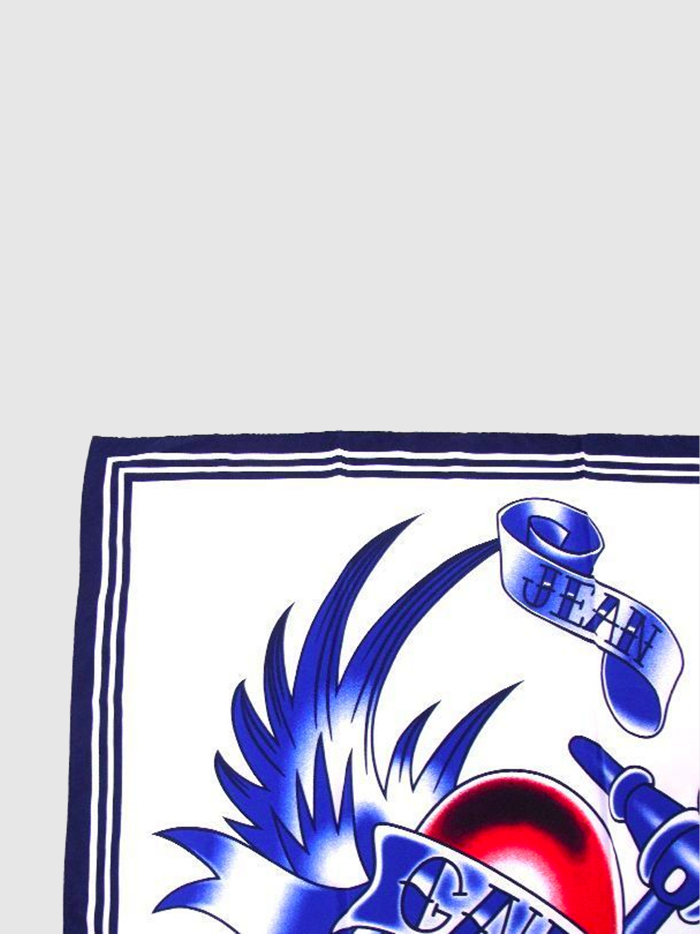 Jean Paul Gaultier 2015 Heart and Anchor Tattoo Scarf