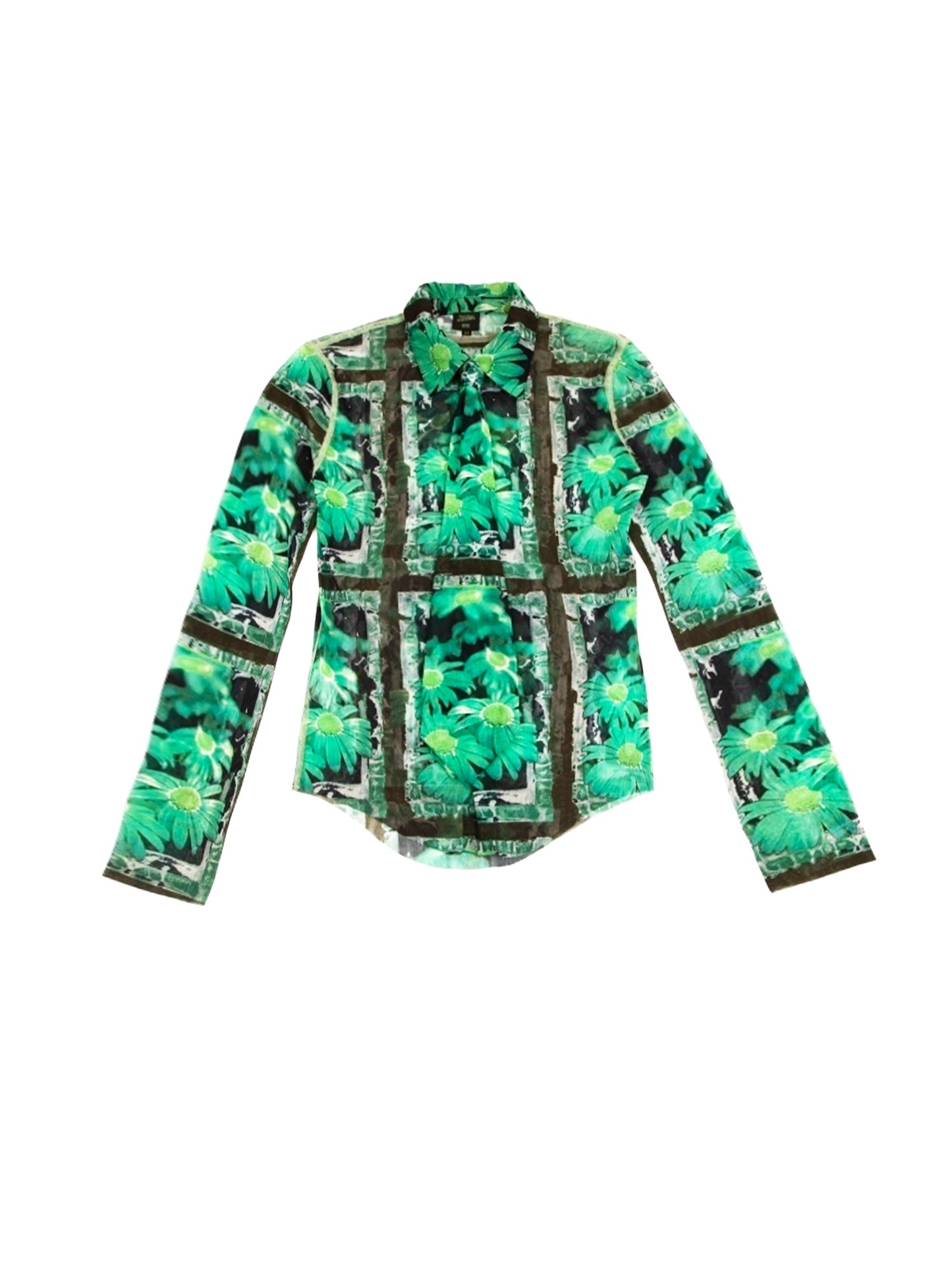 Jean Paul Gaultier 1990 Homme Flower Printed Shirt Green