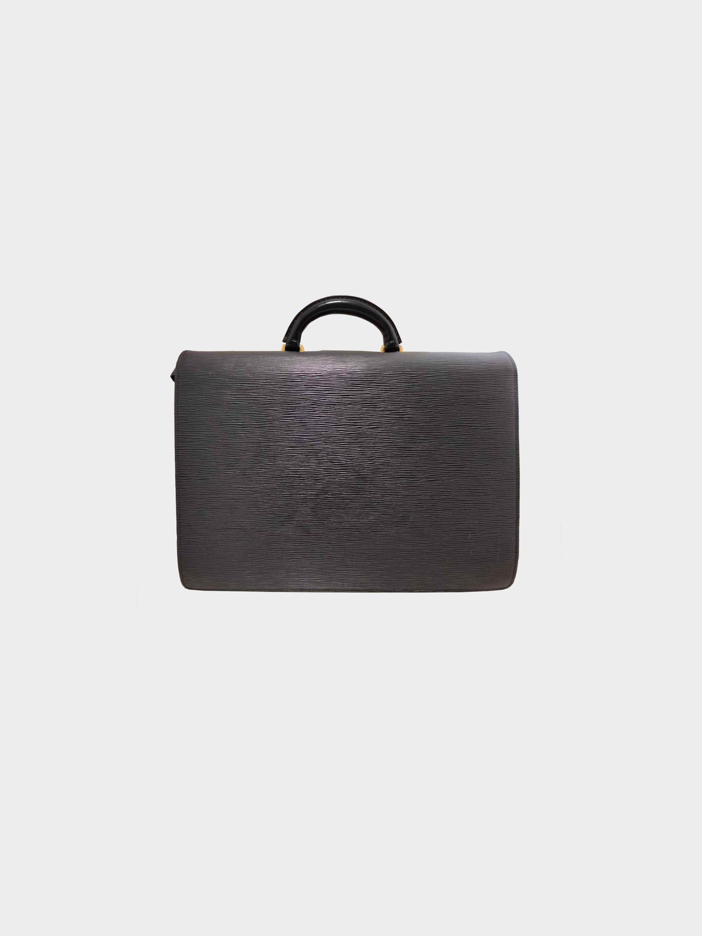 Louis Vuitton 2000 Black Epi Leather Serviette Fermoir Briefcase