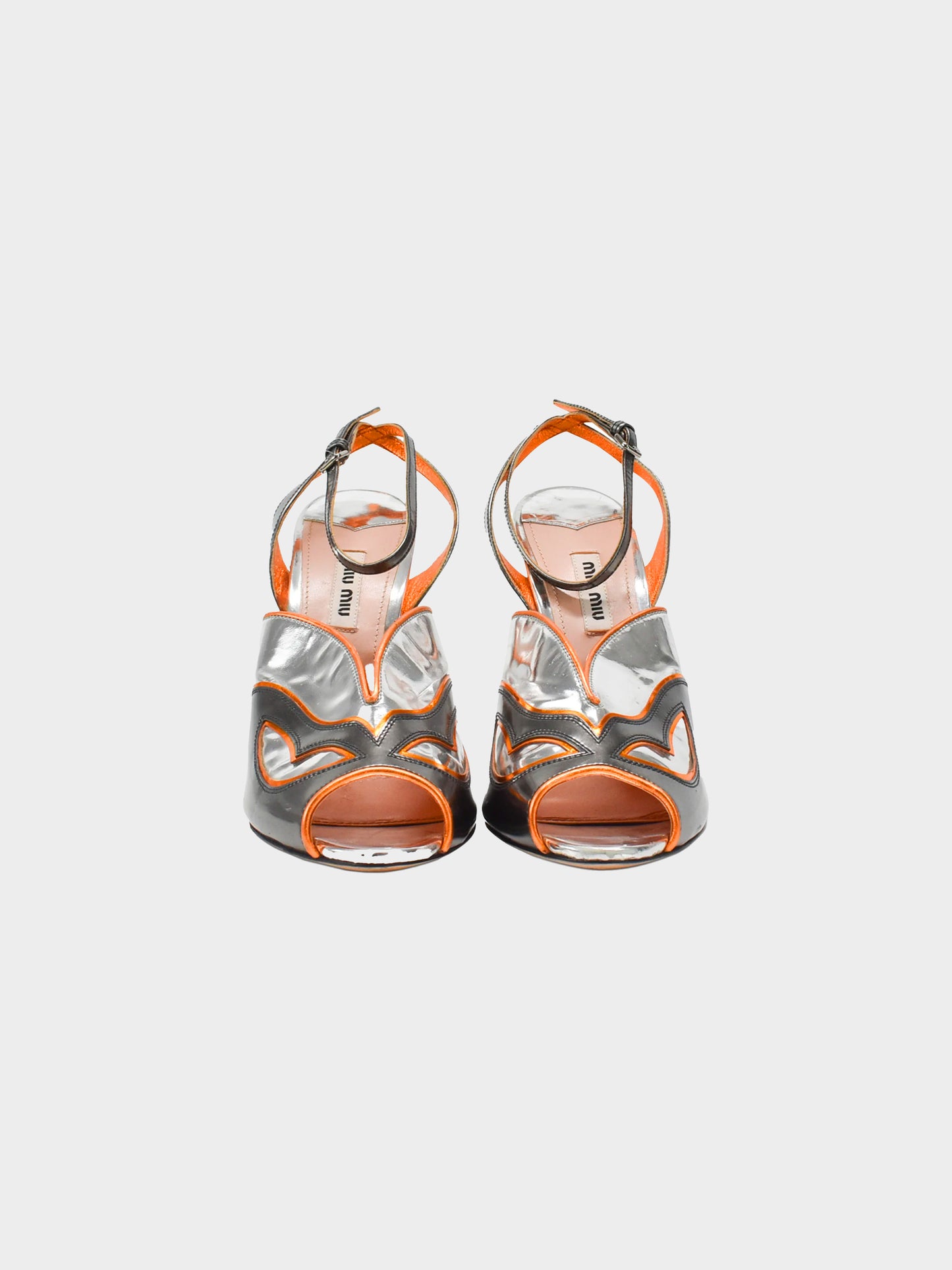 Miu Miu Spring 2011 Silver Metallic Peep Toe Heels
