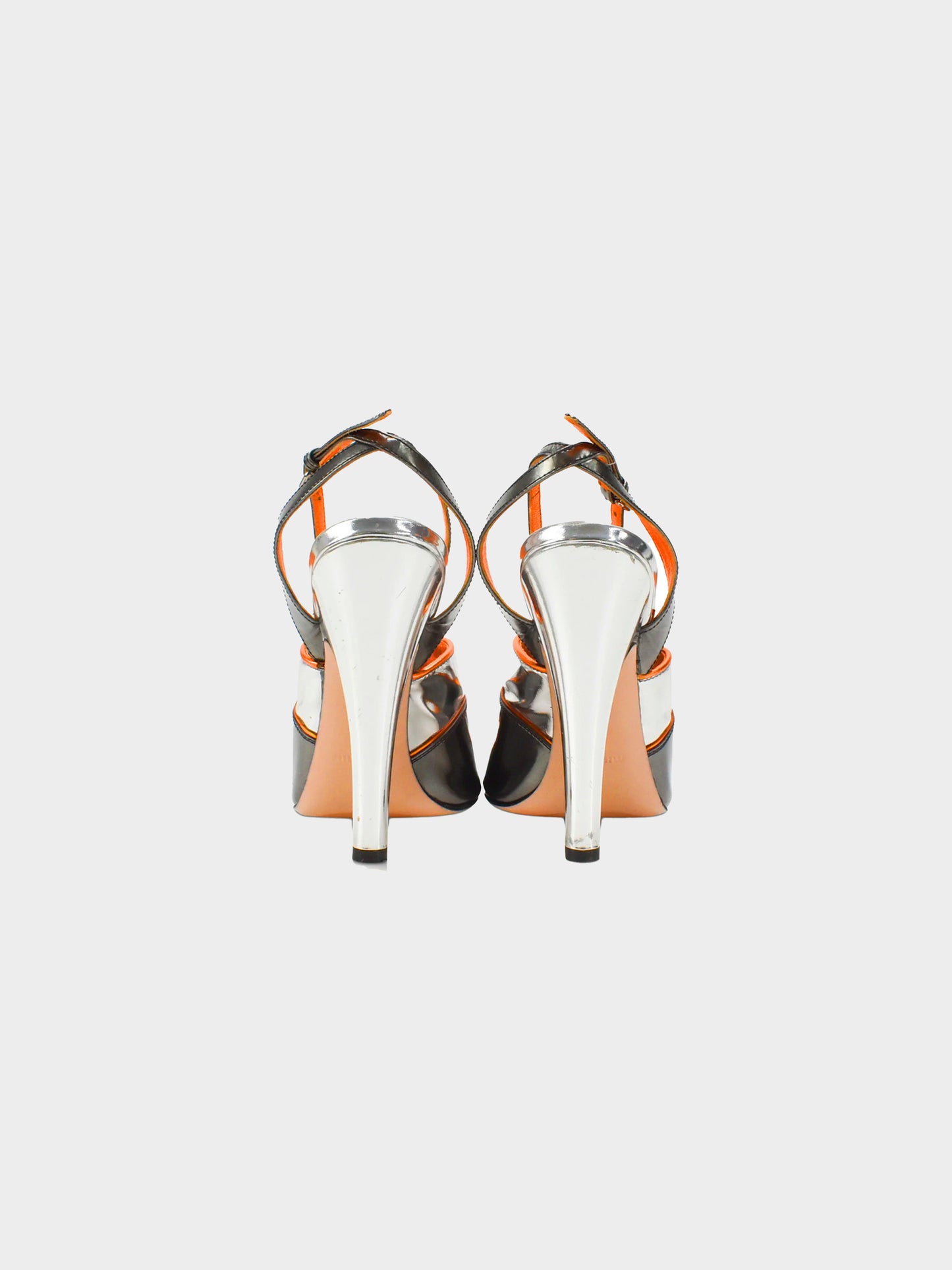 Miu Miu Spring 2011 Silver Metallic Peep Toe Heels