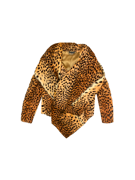 Alexander McQueen 2010 Rare Leopard Goat Fur Jacket