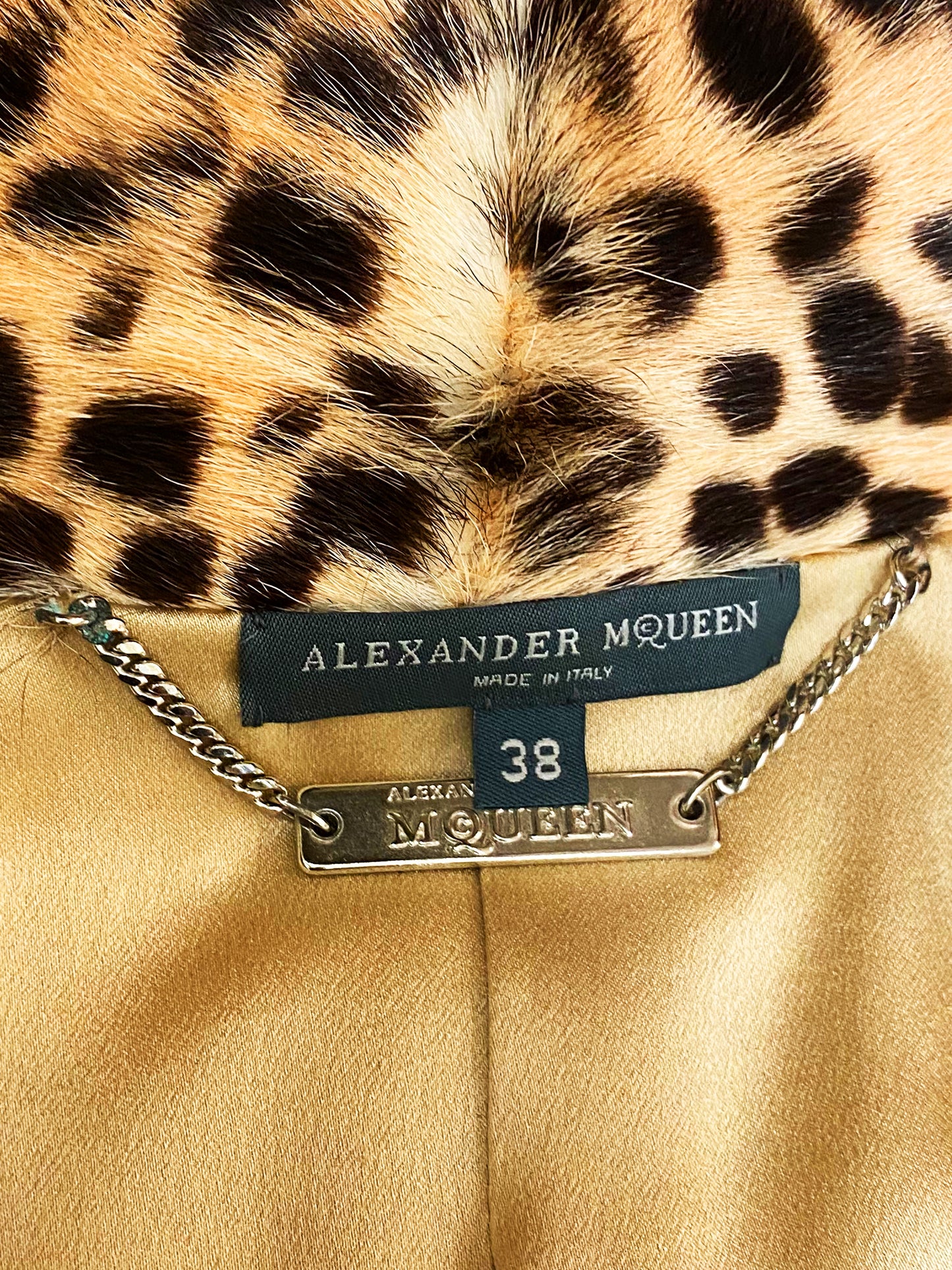 Alexander McQueen 2010 Rare Leopard Goat Fur Jacket