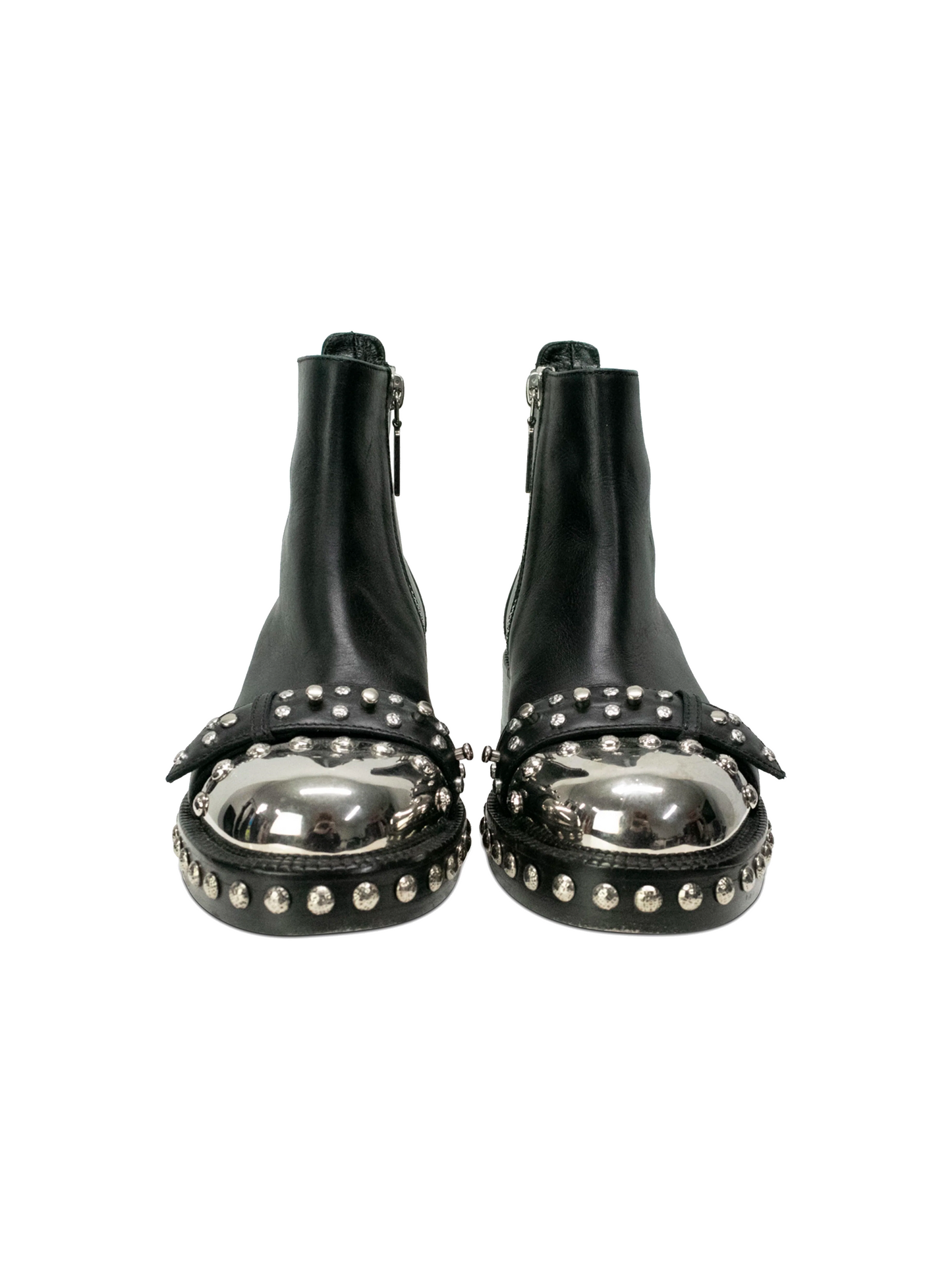 Alexander McQueen 2018 Metal Toe Ankle Boots