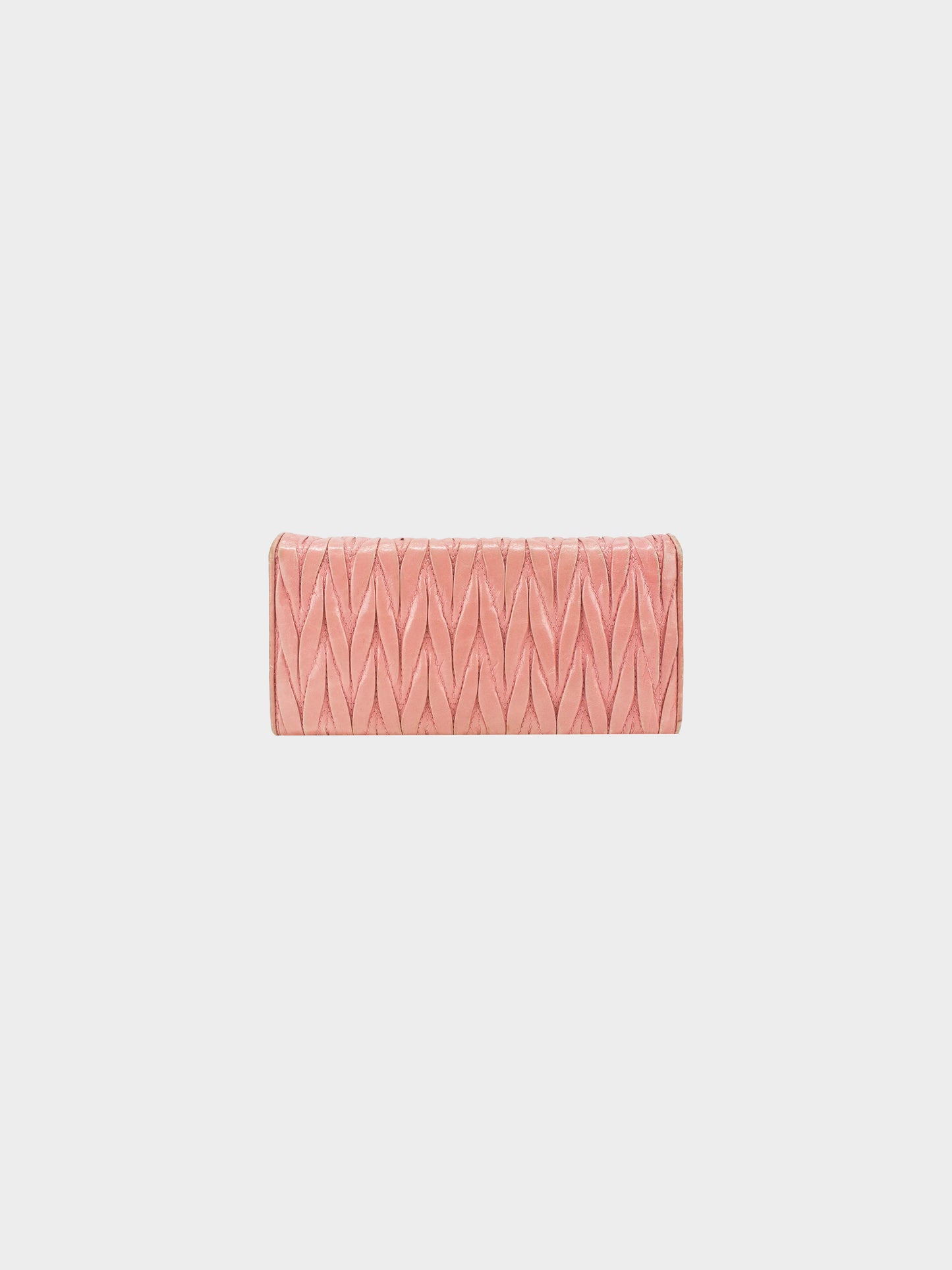 Miu Miu 2010s Pink Pleated Matelassé Wallet