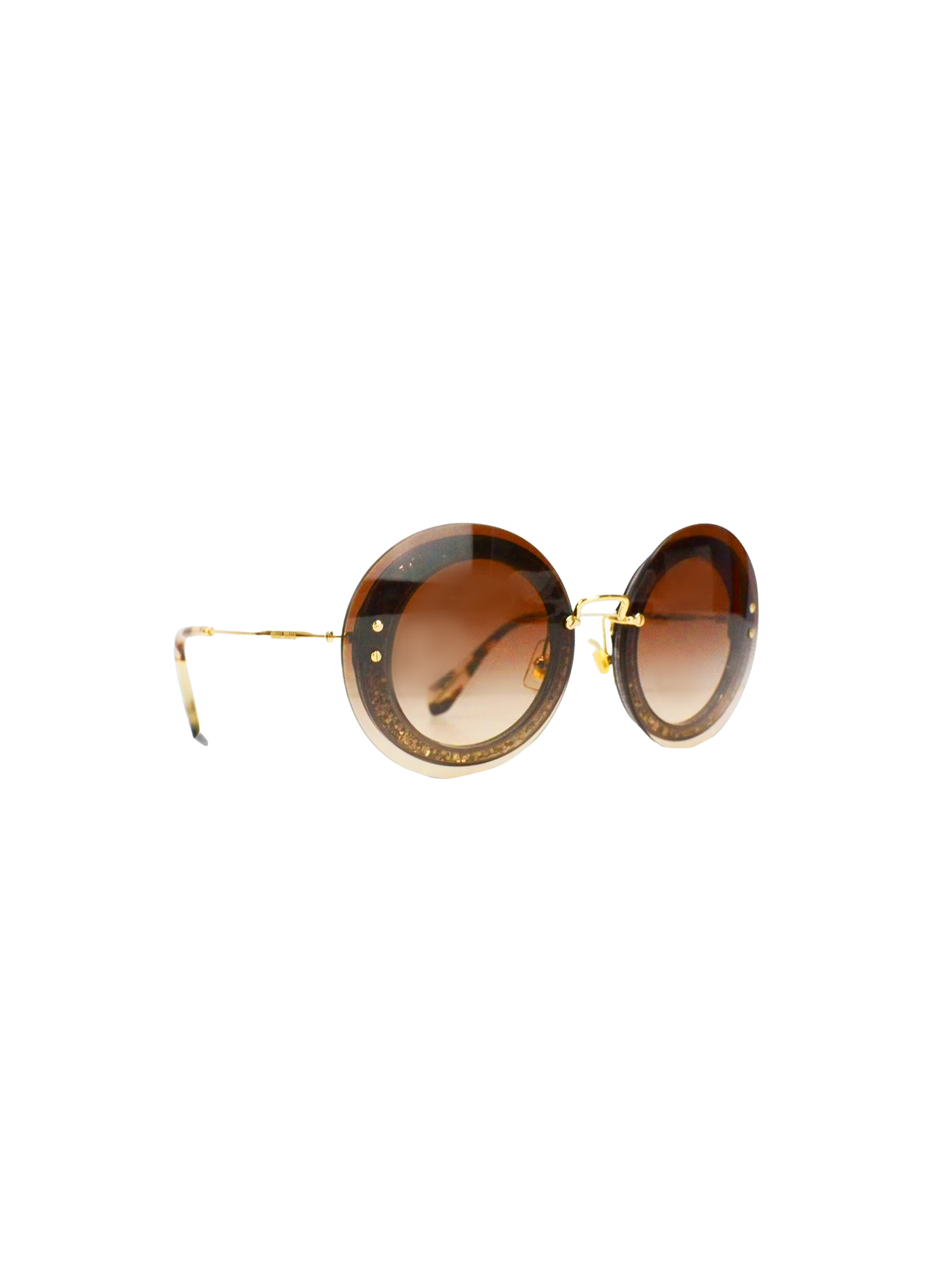 Miu Miu Round Sparkle Sunglasses