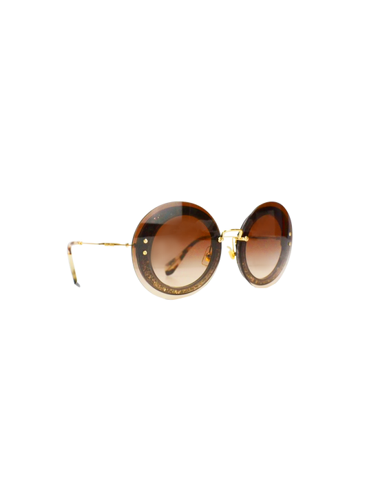 Miu Miu Round Sparkle Sunglasses