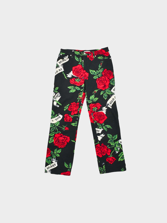 Moschino 1990s Wild at Heart Rose Jeans
