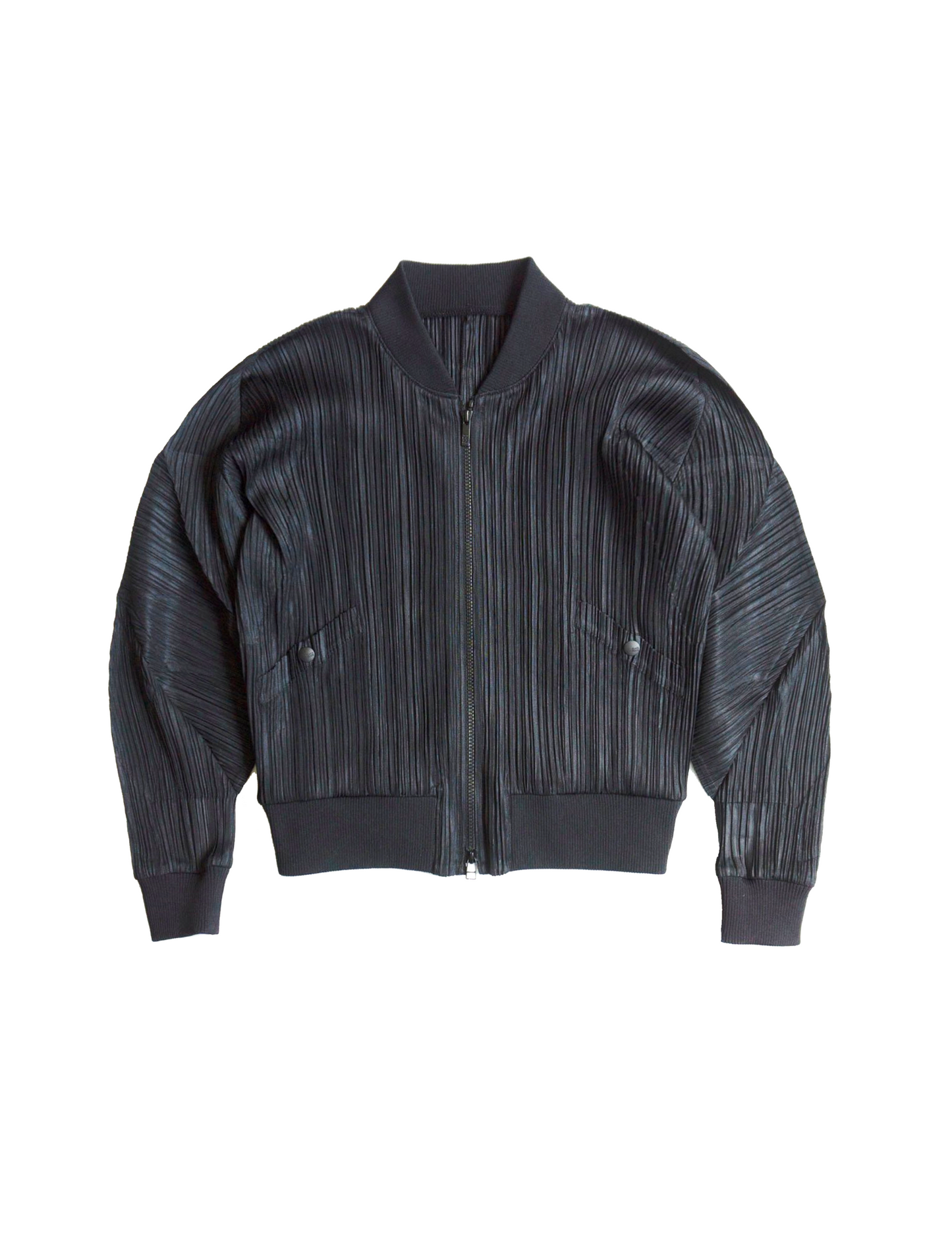 Issey Miyake 2000s Pleats Please Black Bomber