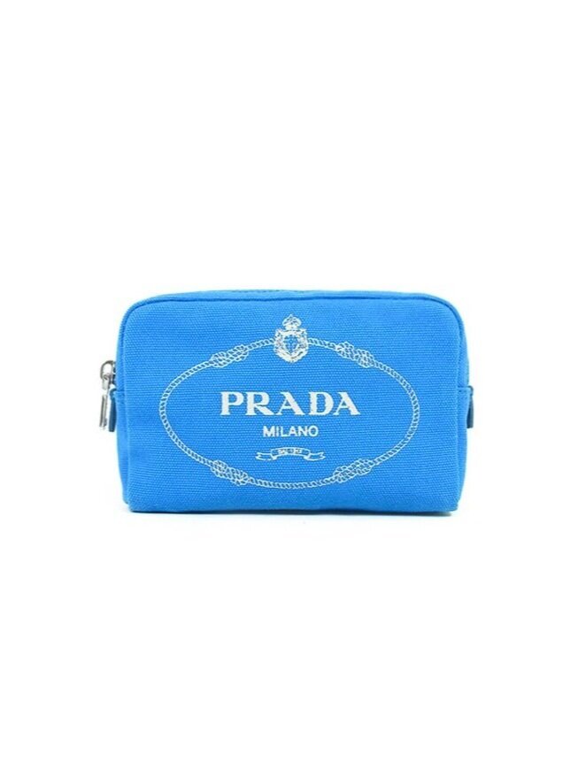 Prada 2000s  Bright Blue Denim Pouch