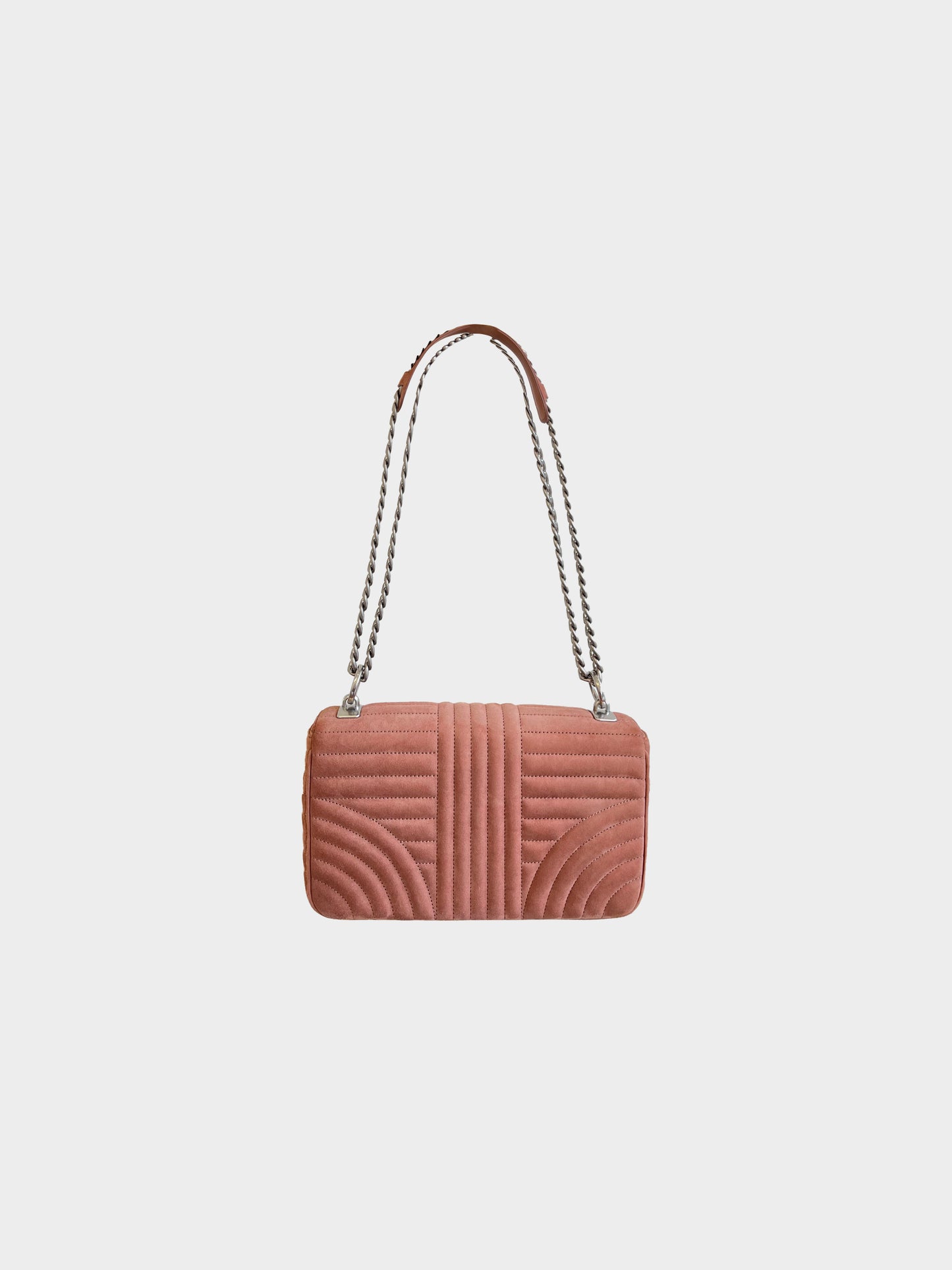 Prada 2018 Blush Suede Diagramme Flap Bag