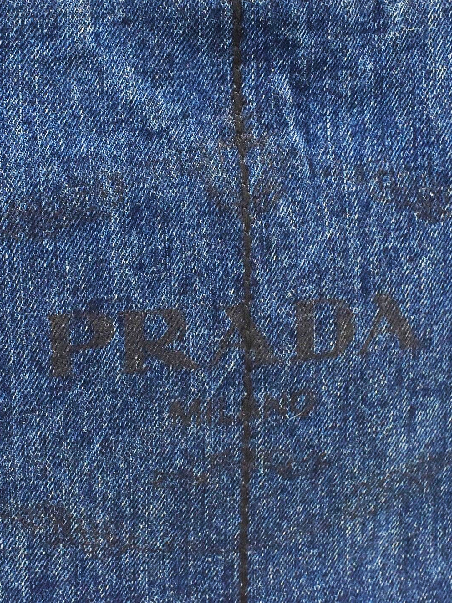 Prada 2010s Denim Logo Canapa Bag