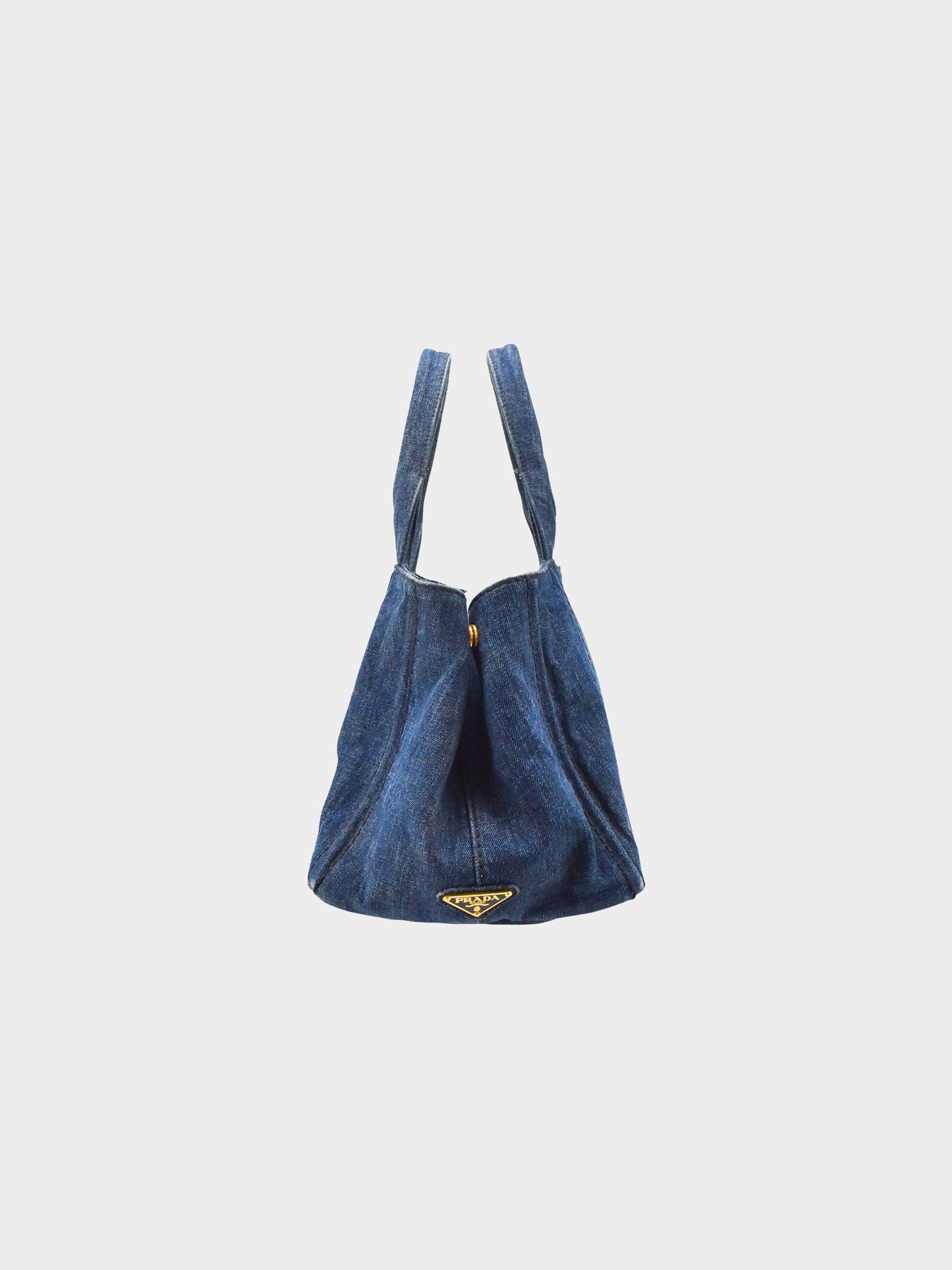 Prada 2010s Denim Logo Canapa Bag