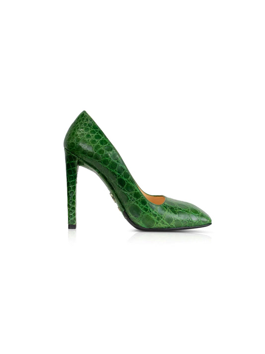 Prada 2010s Green Custom Croc Heels