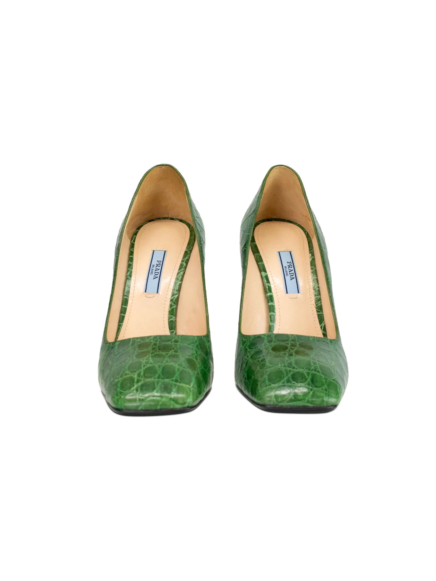 Prada 2010s Green Custom Croc Heels